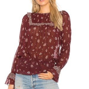 Joie Adrielle Blouse in Deep Vebena L Top Floral